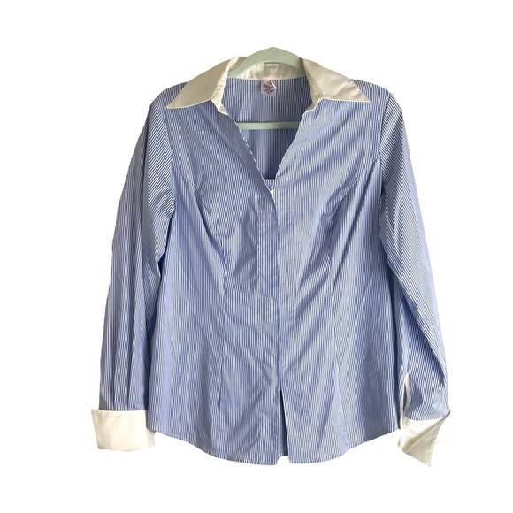 pinned stripped button up shirt - Picture 7 of 8